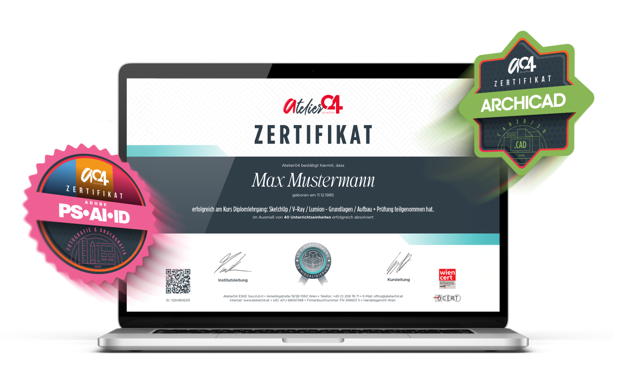 Kurszertifikate von Atelier04